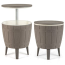 10 Gallon Cooler Bar Table Outdoor Coffee Table Ice Bucket with Telescopic Tabletop for Beer and Wine