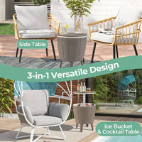 10 Gallon Cooler Bar Table Outdoor Coffee Table Ice Bucket with Telescopic Tabletop for Beer and Wine