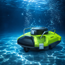 Ofuzzi Cyber 1000 H1 Cordless Robotic Pool Cleaner - Lime Green & Silver | Automatic Above-Ground Pool Vacuum, 90-Min Runtime, Self-Parking Tech